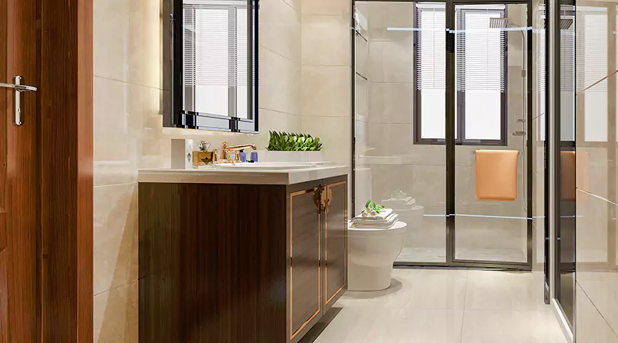 Contemporary Bathroom Design With Glass Shower
